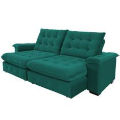 Sofá 4 Lugares Coliseu 2.60m Retrátil E Reclinável Super Pillow - Verde