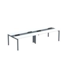 Mesa De Plataforma Dupla Para 4 Pessoas Corporativa 160x120-4p Pdc16-12-4p Branco-grafito