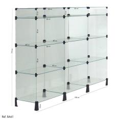 Balcão de Atendimento Modulado em Vidro com Porta Bijuterias - 1,50 x 1,10 X 0,40
