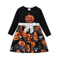 Vestido de Halloween Infantil para Meninas - Fantasia de Abóbora, Brux