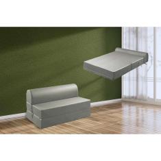 Sofá Cama p/Sala New Extra Suede Cinza - Paropas