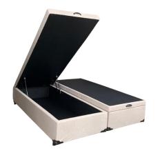 Cama Box Baú Queen Bipartido Linhão Bege Com Pistão A Gás - Estrutura Reforçada - Imperium do Sono