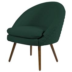Poltrona Decorativa Pés Palito Rafa C-117 Linho Tressê Verde - Domi