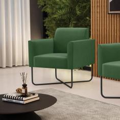 Poltrona Sala Decorativa Marisa Aço Industrial X Preto Suede 03 - D'Ro