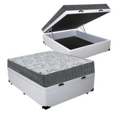 Cama Box Baú Casal Colchão Espuma D33 Maxx Kansas + Box Sintético 77x1