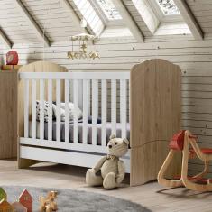 Berço Mini Cama Bala de Menta Henn Rústico/Branco