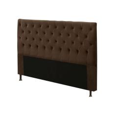 Cabeceira para Cama Box Casal 140cm Cristal Suede Chocolate - JS Móveis
