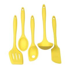 Chef Craft Utensílios e utensílios de cozinha de silicone premium, conjunto de 5 peças, amarelo