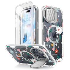 i-Blason Capa para iPhone 15 Pro com suporte, [compatível com MagSafe] [suporte de capa de câmera] [protetor de tela embutido], capa de telefone fina e elegante para iPhone 15 Pro, série CosMag,