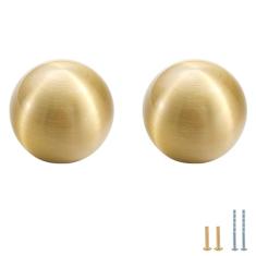 Evionlin 2 maçanetas de armário de latão L sólido de cobre puro puxadores para gaveta de armário de cozinha, puxadores de latão dourado escovado com parafusos