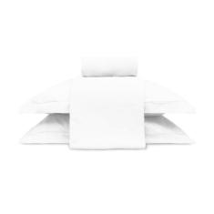 Jogo de Cama Queen 300Fios 100%Algodão Appel Treccenti Branco 4Pçs