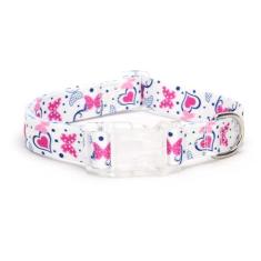 haoyueer Coleira de cachorro com estampa floral para cães pequenos, médios e grandes, com fivela de liberação rápida para meninas, fêmeas, cães, de nylon macio, confortável, durável, coleira para