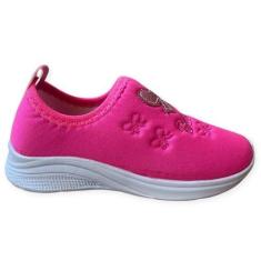 Tênis Infantil Menina Escolar Barbi Bi Laço Pink Volta as Aulas Confor