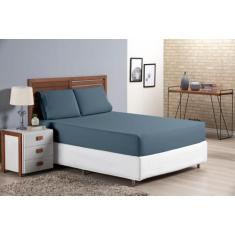 Lençol Casal Padrão 3 Peças Micro Percal 400 Fios Ponto Palito Confort