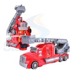 Caminhao Bombeiro A Pilha Sirene E Escada Luz Som Robo - Str Store