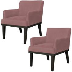 Kit 02 Poltronas Decorativas Para Sala de Estar e Recepção Beatriz W01