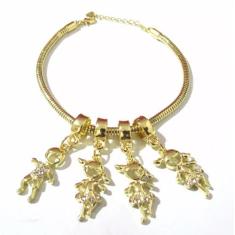 Pulseira Berloques Crianças Filhos Folheado A Ouro 18k - Milena Folhea