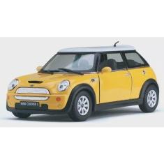 Miniatura Mini Cooper S Escala 1/28 Metal Kinsmart  á Fricção(Amarelo)