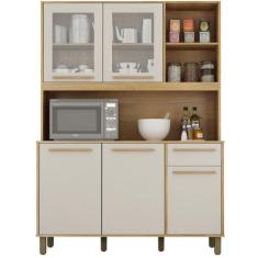 Armário de Cozinha Valdemóveis Rubi 5 portas 1 gaveta 3 nichos Cinamom