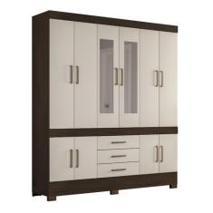 Guarda Roupa Casal 10 Portas New Murano c/ Espelho 83530EL Ébano Touch