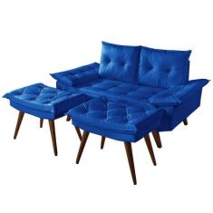 Sofa Bariloche 2 Lugares Duas Banquetas Material Sintético - Essencial