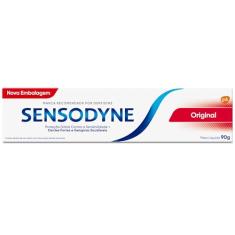Sensodyne Creme Dental Original com Flúor, Proteção Diária Contra a Sensibilidade, Dentes Fortes e Gengivas Saudáveis, 90g
