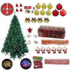 Árvore De Natal Verde Dinamarca 1,20m 220 Galhos Decorada 122 Itens Pi