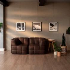 Sofá Guldi Popup com 2 Módulos Canto Corino Café