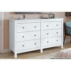 Cômoda Lopas Horizontal Maggiore c/6 Gavetas Branco