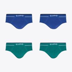 Kit 4 Cuecas Slip Lupo Fio Texturizado Sem Costura Sortidos 00624-003,