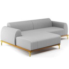Sofá 3 Lugares com Chaise Esquerdo Sala de Estar Molino 245cm D02 Linh