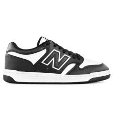New Balance Tênis 480 Low, Masculino, Preto/Branco, 39