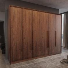 Guarda-Roupa Casal Rivoli 100%MDF 6 Portas 6 Gav Bom Pastor, Amêndoa