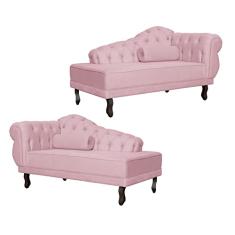 Kit 02 Divã Recamier Larissa Capitonê - Ds Estofados