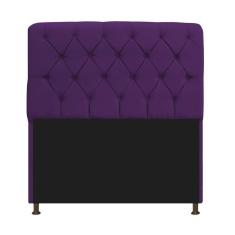 Cabeceira Estofada Lady 160 Cm Queen Size Com Capitonê Suede - Doce Sonho Móveis Roxo