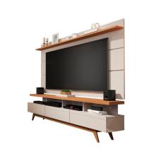 Rack C/ Painel Vivare 1.8 Wood Off White/Nature-Germai Móveis