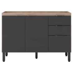 Balcão Para Pia de Cozinha 1,20m Sem Tampo Firenze Avena Grafito Demóbile