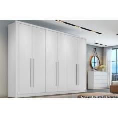 Guarda Roupa 6 Portas  e 6 Gavetas Robust Plus Branco - Novo Horizonte