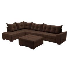 sofá de canto itapema veludo café