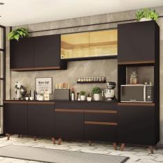 Cozinha Completa 300001 Com Armário E Balcão Preto Preto