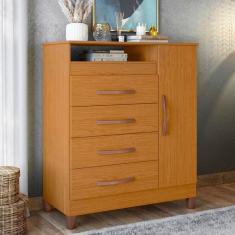 Cômoda 4 Gavetas 1 Porta Flex Turquesa Albatroz