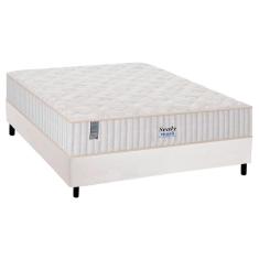  Cama Box Casal: Colchão Molas Ensacadas Plumatex MasterPocket Miami + Base CRC Courano White(138x188)