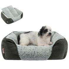 Miguel Cama lavável para cães com almofada removível para cães médios e pequenos, fácil de lavar, sofá-cama lateral para animais de estimação, cama retangular reforçada para gatos, cama calmante para