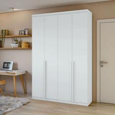 Guarda Roupa Solteiro Ambiente Alonzo 4 Portas Branco Brilho - Lopas
