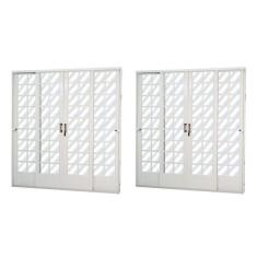 Kit com 2 Portas de Aço de Correr 215x200cm Minas Sul Mgm Branco