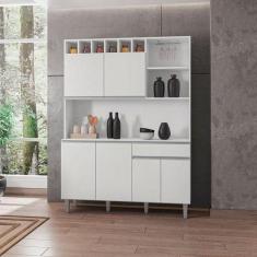 Armário Para Cozinha Ambiente Kit Alice Branco Brilho - Ajl - AJL MÓVE