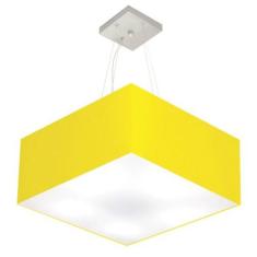 Lustre Pendente Quadrado Vivare Md-4006 Cúpula Em Tecido 21/5