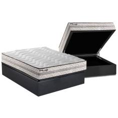 Cama Box Baú Casal: Colchão Espuma Paropas D33 Pasquale Plus Euro Pillow + Base Gray(138X188)