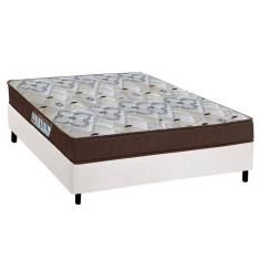 Cama Box Casal: Colchão Ortopédico Ortobom D45/Ep Fort Tech Iso 150 + Base Crc Suede White(138X188)