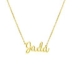 Awegift Colar com nome personalizado, banhado a ouro 18K, joia de presente para madrinha de honra para mulheres, Metal